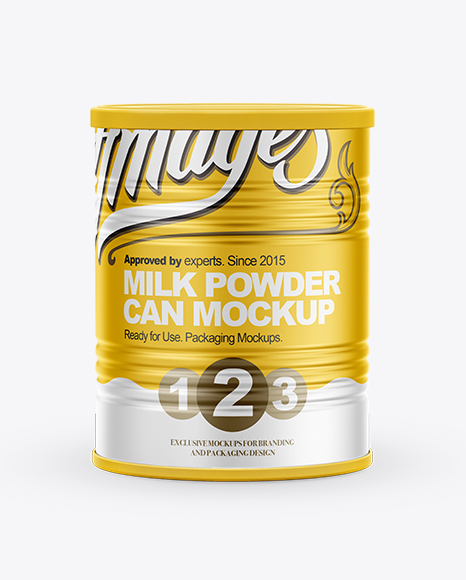 Download Milk Powder Can Mockup In Can Mockups On Yellow Images Object Mockups PSD Mockup Templates