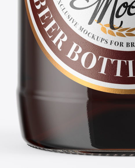 500ml Clear Glass Brown Ale Mockup