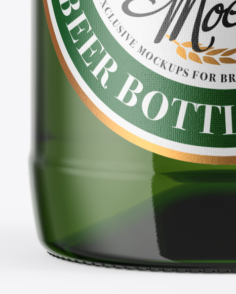 500ml Green Glass Beer Bottle Mockup - Free Download Images High