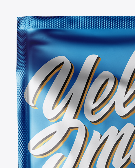 Matte Metallic Coffee Bag Mockup   Front View PSD #2