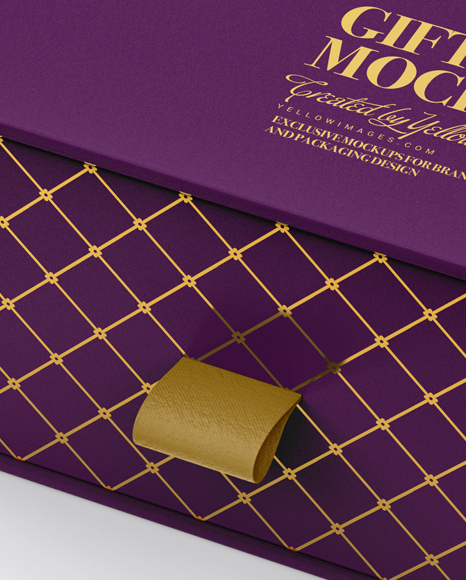 Download Matte Gift Box Mockup - Half Side View (High-Angle Shot) in Box Mockups on Yellow Images Object ...