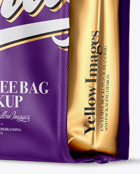 Matte Coffee Bag Mockup Half Side View PSD #2