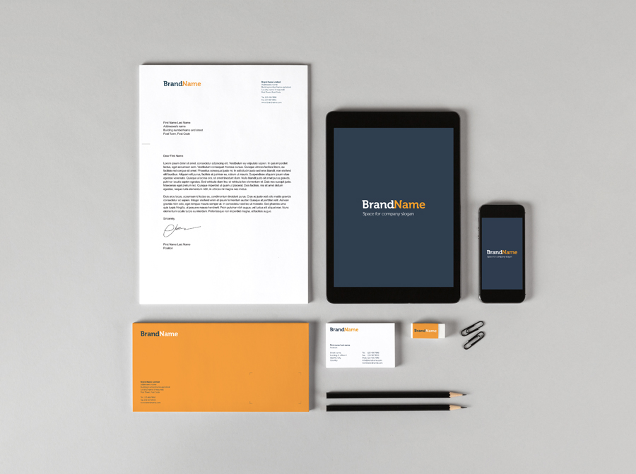 Download Branding Identity Mock Ups Templates In Stationery Mockups On Yellow Images Creative Store PSD Mockup Templates