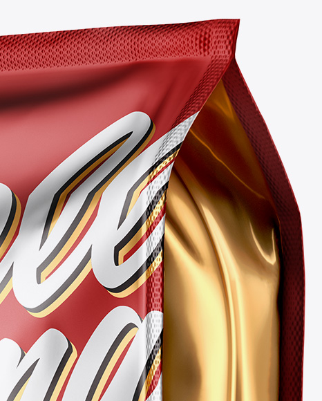 Matte Metallic Coffee Bag Mockup   Half Side View PSD #1