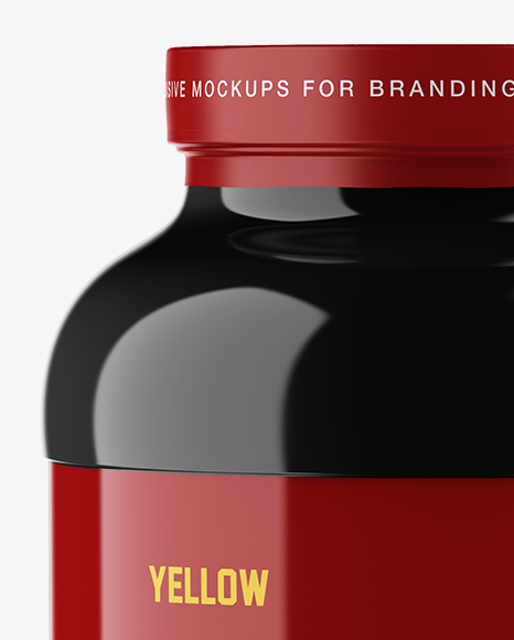 Glossy Protein Jar Mockup PSD #1