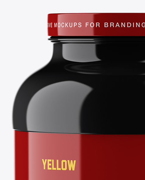 Glossy Protein Jar Mockup PSD #6