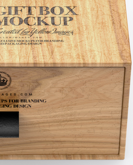 Download Wooden Gift Box Mockup High Angle Shot In Box Mockups On Yellow Images Object Mockups PSD Mockup Templates