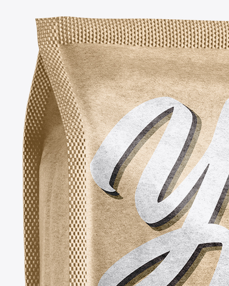 Download Kraft Paper Coffee Bag Mockup Half Side View In Bag Sack Mockups On Yellow Images Object Mockups