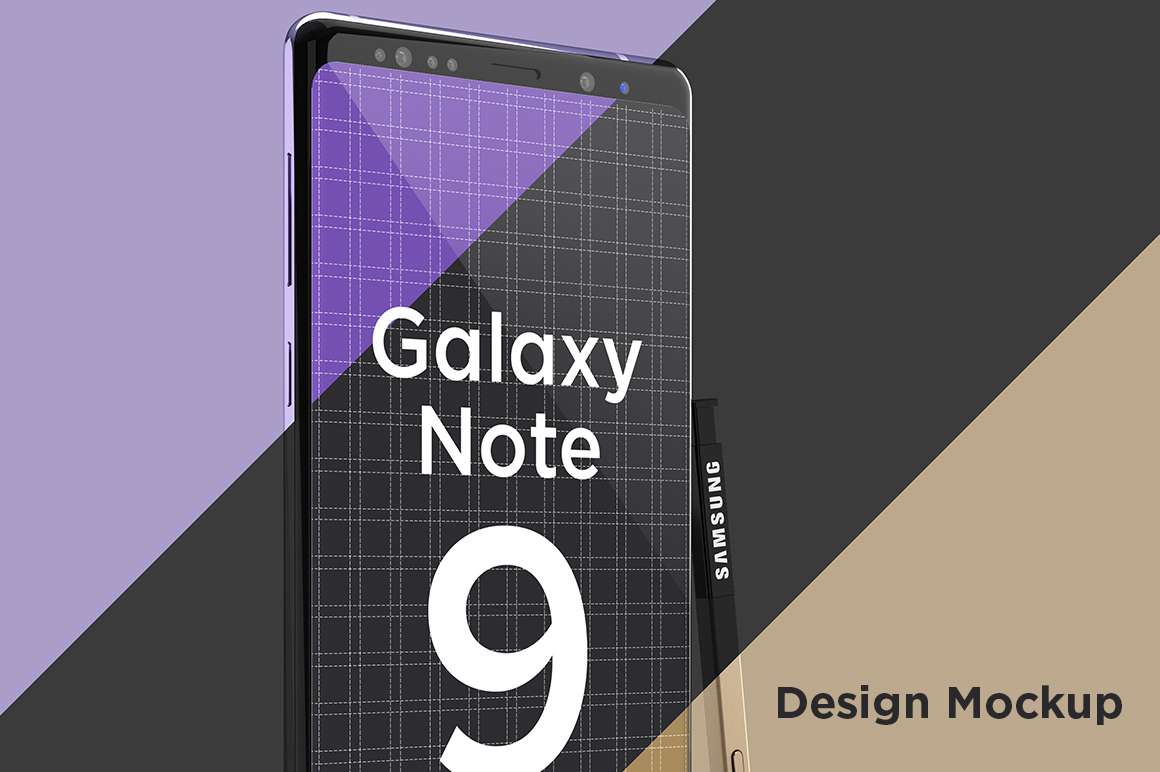 Download Samsung Galaxy Note 9 Design Mockup In Device Mockups On Yellow Images Creative Store