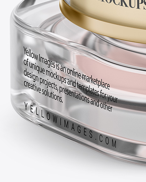 Download Glass Cosmetic Jar Mockup Yellow Images