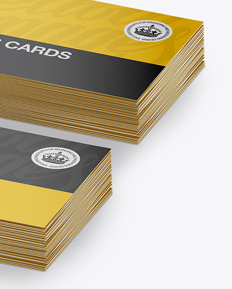 Two Stacks of Business Cards Mockup   Half Side View PSD #2