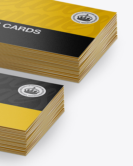 Two Stacks of Textured Business Cards Mockup   Half Side View PSD #2