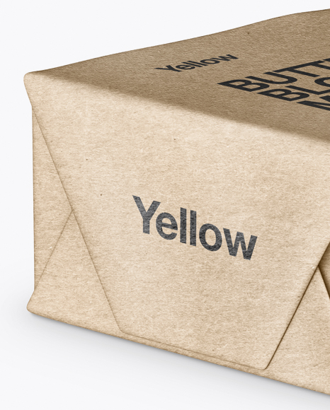 Download Kraft Paper Butter Block Mockup Half Side View High Angle Shot In Packaging Mockups On Yellow Images Object Mockups Yellowimages Mockups