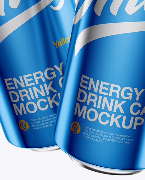 Download Two 500ml Metallic Aluminium Cans Mockup In Can Mockups On Yellow Images Object Mockups PSD Mockup Templates