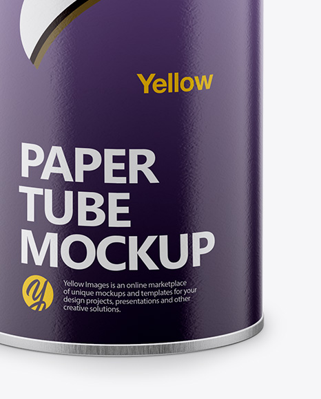 Matte Paper Tube Mockup Front View In Tube Mockups On Yellow Images Object Mockups