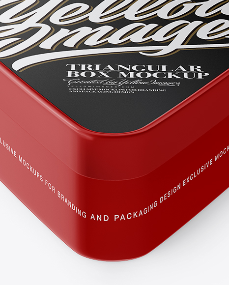 Glossy Triangular Box Mockup (High-Angle Shot)