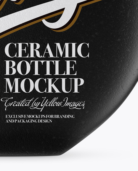 Matte Ceramic Bottle With Wooden Cap Mockup PSD #6