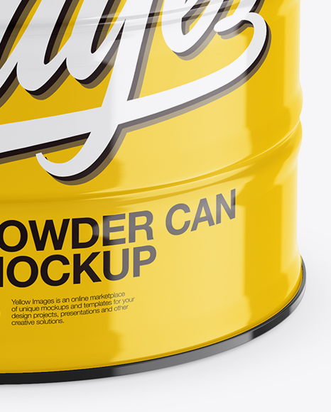 Download Glossy Powder Can Mockup High Angle Shot In Can Mockups On Yellow Images Object Mockups Yellowimages Mockups