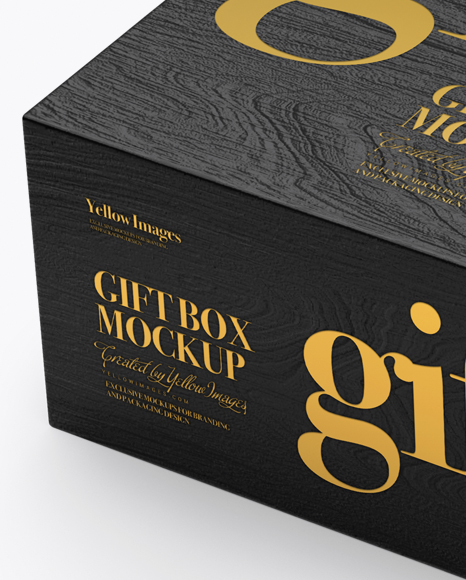 Opened Wooden Gift Box Mockup - Half Side View in Box ...