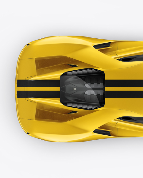 Download Ford Gt Ii Mockup Top View In Vehicle Mockups On Yellow Images Object Mockups PSD Mockup Templates