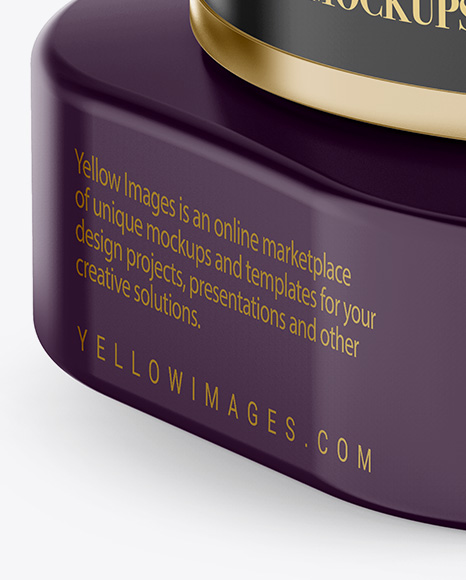 Glossy Plastic Square Cosmetic Jar Mockup Halfside View High Angle Shot In Jar Mockups On Yellow Images Object Mockups