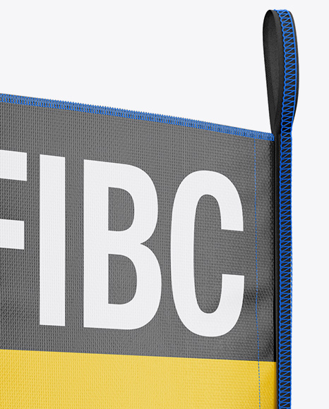 Wooden Pallet With FIBC Big Bag Mockup - Half Side View