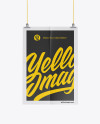 Textured Vertical Paper Poster Mockup on Yellow Images Object Mockups