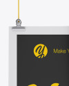 Textured Vertical Paper Poster Mockup on Yellow Images Object Mockups