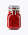 Download 900ml Cherry Jam Glass Jar w/ Clamp Lid Mockup - Side View in Jar Mockups on Yellow Images ...