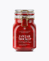 Download 900ml Cherry Jam Glass Jar w/ Clamp Lid Mockup - Side View in Jar Mockups on Yellow Images ...