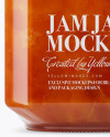 900ml Apricot Jam Glass Jar w/ Clamp Lid Mockup - Side View