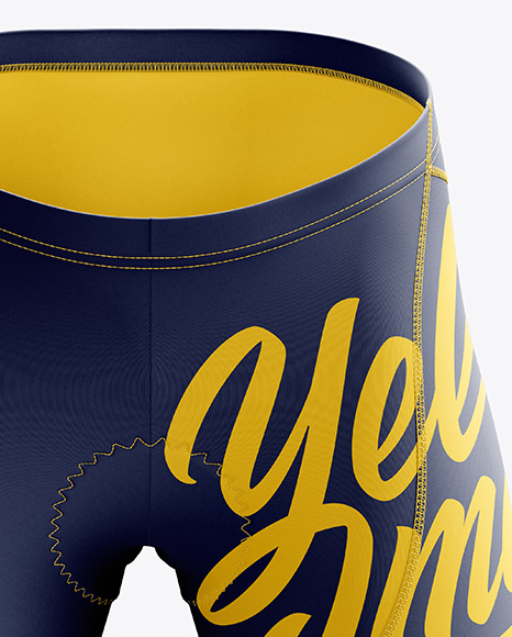 Men S Cycling Shorts V2 Mockup Front View In Apparel Mockups On Yellow Images Object Mockups