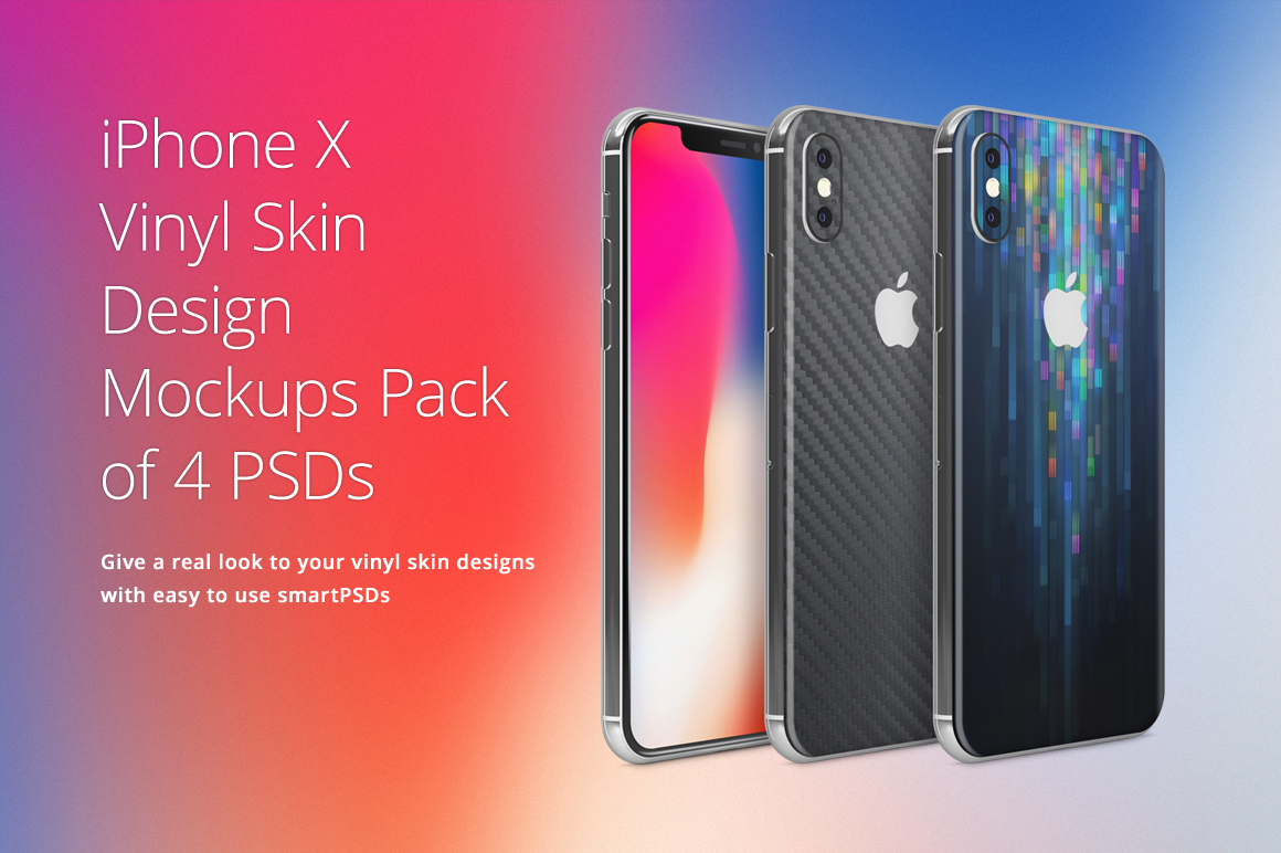 Download Apple Iphone X Vinyl Skin Design Mockup Pack In Device Mockups On Yellow Images Creative Store PSD Mockup Templates