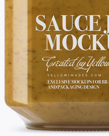 Download 900ml Mustard Sauce Glass Jar w/ Clamp Lid Mockup in Jar ... Yellowimages Mockups