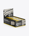 Download 12 Snacks Opened Box Mockup - Half Side View in Box ... Yellowimages Mockups