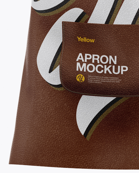 Download Leather Apron Mockup - Front View in Apparel Mockups on Yellow Images Object Mockups