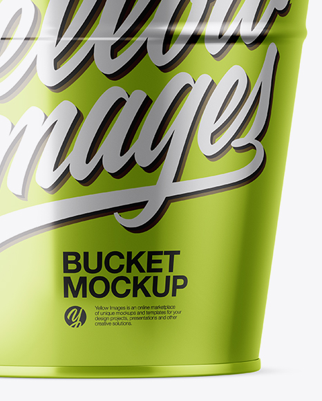 Download Metallic Bucket Mockup - Half Side View in Bucket & Pail Mockups on Yellow Images Object Mockups