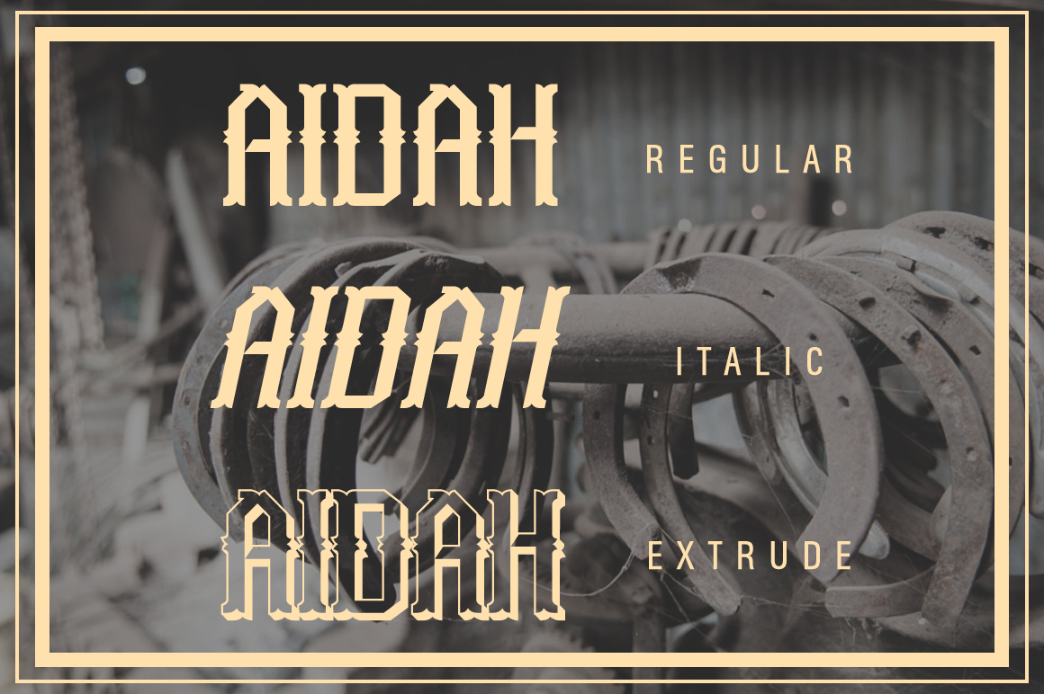 Aidah Typeface In Fonts On Yellow Images Creative Store