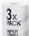 3x Paper Towels Mockup in Packaging Mockups on Yellow Images Object Mockups