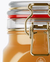 900ml Raw Honey Glass Jar w/ Clamp Lid Mockup - Front View (Eye-Level