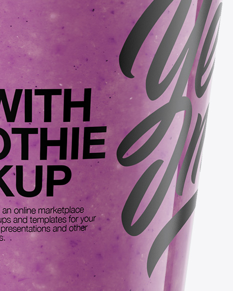 Download Berries Smoothie Cup with Straw Mockup in Cup & Bowl ...