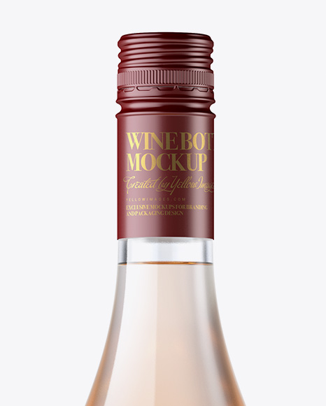 Clear Glass Wine Bottle with Cap Mockup PSD #1