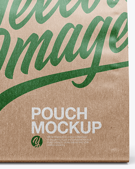 Download Kraft Pouch Mockup - Front View in Pouch Mockups on Yellow Images Object Mockups