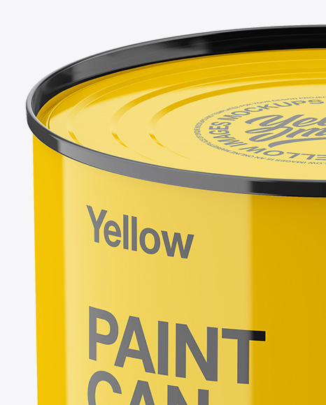 Download Glossy Tin Can With Ring Mockup In Can Mockups On Yellow Images Object Mockups PSD Mockup Templates