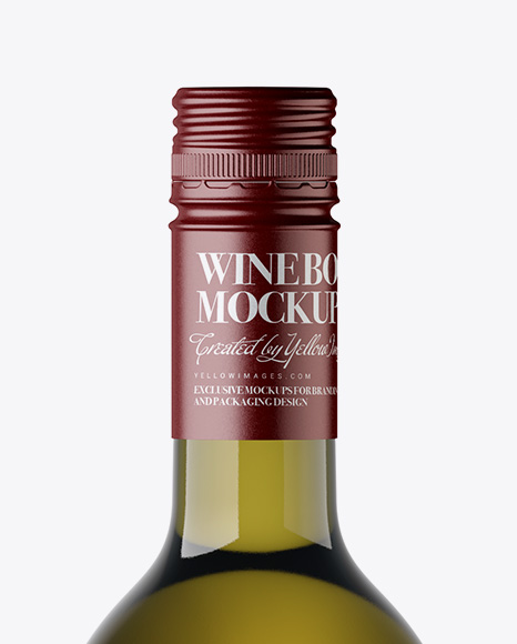 Download Green Glass Wine Bottle With Cap Mockup In Bottle Mockups On Yellow Images Object Mockups