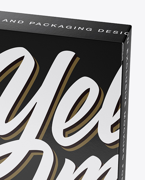 Textured Paper Box Mockup   Half Side View (High Angle Shot) PSD #2