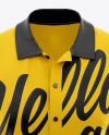 Download Men S Polo Shirt Mockup Front View In Apparel Mockups On Yellow Images Object Mockups