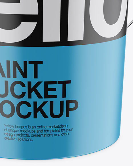 Metallic Paint Bucket Mockup   High Angle Shot PSD #1