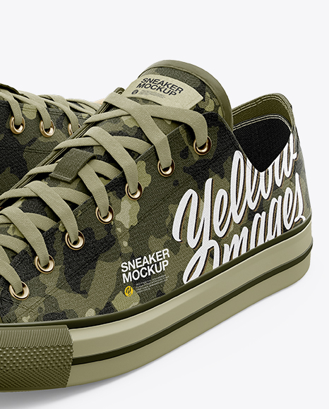 Download Two Sneakers Mockup Half Side View In Apparel Mockups On Yellow Images Object Mockups