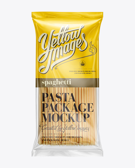 Download Spaghetti Pasta Bag Mockup In Flow Pack Mockups On Yellow Images Object Mockups Yellowimages Mockups